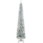 HOMCOM 6 Ft Snow-Flocked Artificial Christmas Tree, Slim Pencil Xmas Tree with Realistic Branches, Metal Base, Green
