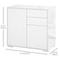 HOMCOM High Gloss Buffet Sideboard with 2 Drawers, 2 Doors and Adjustable Shelf, Kitchen Storage Cabinet with Push Open Design, White