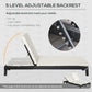 Outsunny Wicker Double Chaise Lounge Chair Outdoor Recliner 2 Person Rattan Patio Reclining Sunbed Furniture Cushioned w/Adjustable Backrest, Cream White