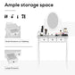 HOMCOM Vanity Desk with Stool, Makeup Vanity with 360Â° Rotating Oval Mirror, 5 Drawers and Padded Seat, Dressing Table for Bedroom, Black