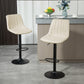HOMCOM Adjustable Bar Stools Set of 2, Leathaire Swivel Barstools with Back and Footrest, Upholstered Bar Chairs for Kitchen, Dining Room, Home Pub, Brown
