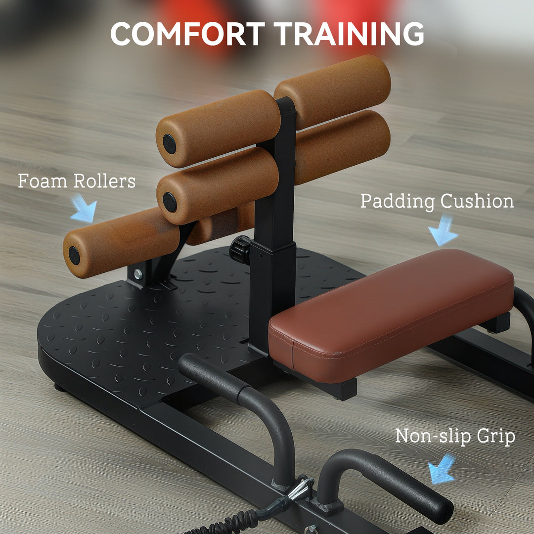 Soozier Foldable Sissy Squat Machine, Hip Thrust Machine with Push Up Stand, Multipurpose Glute Workout Equipment