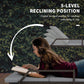 Outsunny Wicker Chaise Lounger with 5-Level Adjustable Backrest, Light Grey