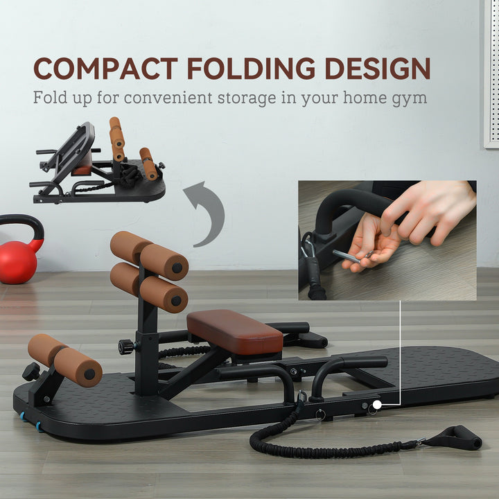 Soozier Foldable Sissy Squat Machine, Hip Thrust Machine with Push Up Stand, Multipurpose Glute Workout Equipment