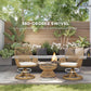 Outsunny Outdoor Swivel Dining Chairs Set of 2, Patio Rattan Chairs with Soft Cushions for Garden, Backyard, Poolside, Khaki