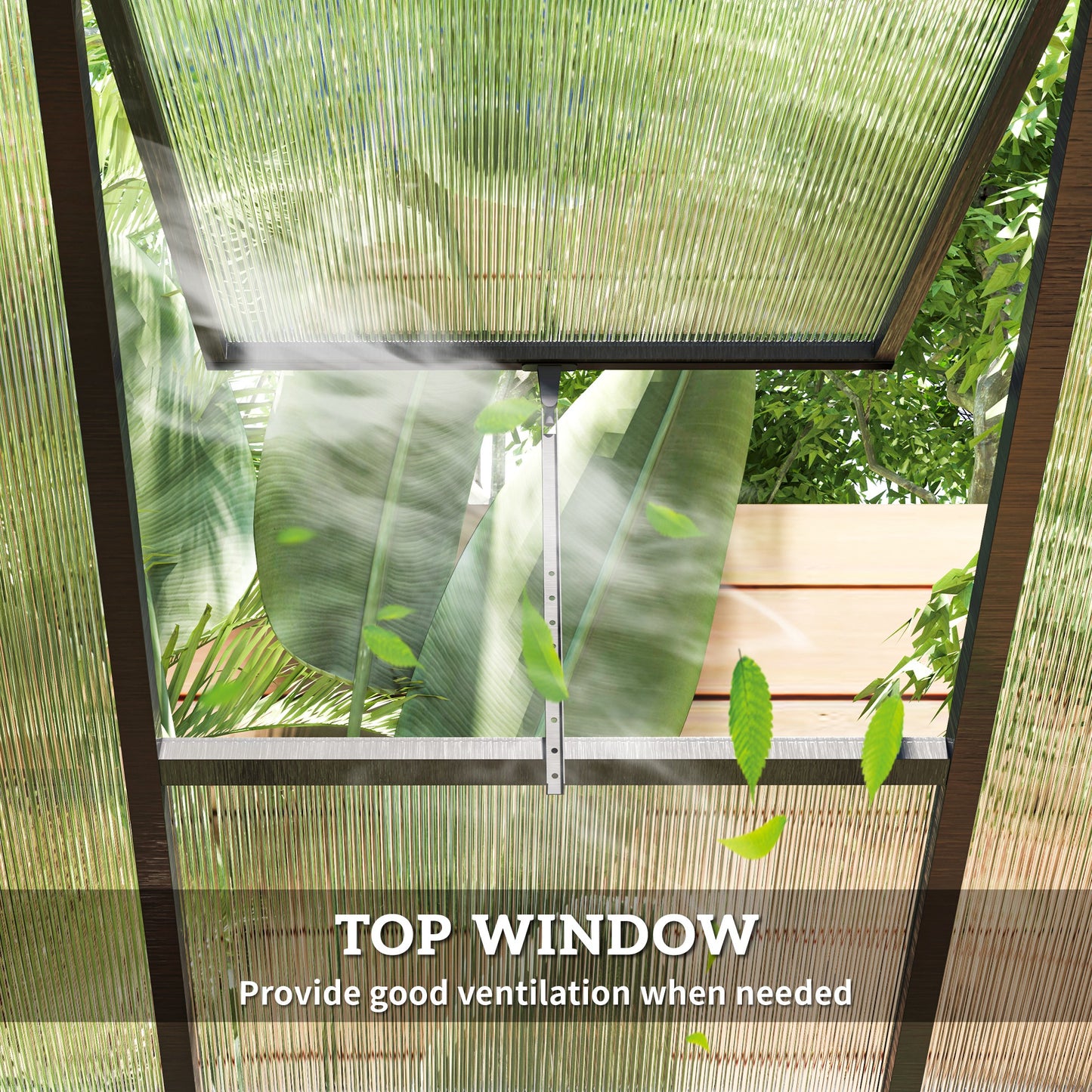 Outsunny 6' x 10' x 6.4' Walk-in Garden Greenhouse Polycarbonate Panels Plants Flower Growth Shed Cold Frame Outdoor Portable Warm House Aluminum Frame, Silver