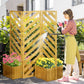 Outsunny Backyard Privacy Screen - Folding 65" with Planters for Patio, Deck, and Backyard, Brown
