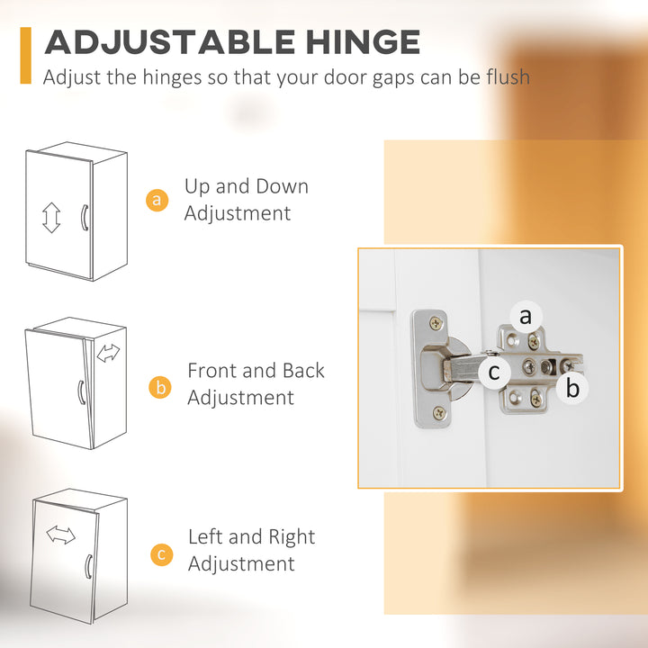 HOMCOM 71" Kitchen Pantry Cabinet, Storage Buffet with Hutch, Adjustable Shelves for Living Room, High Gloss White