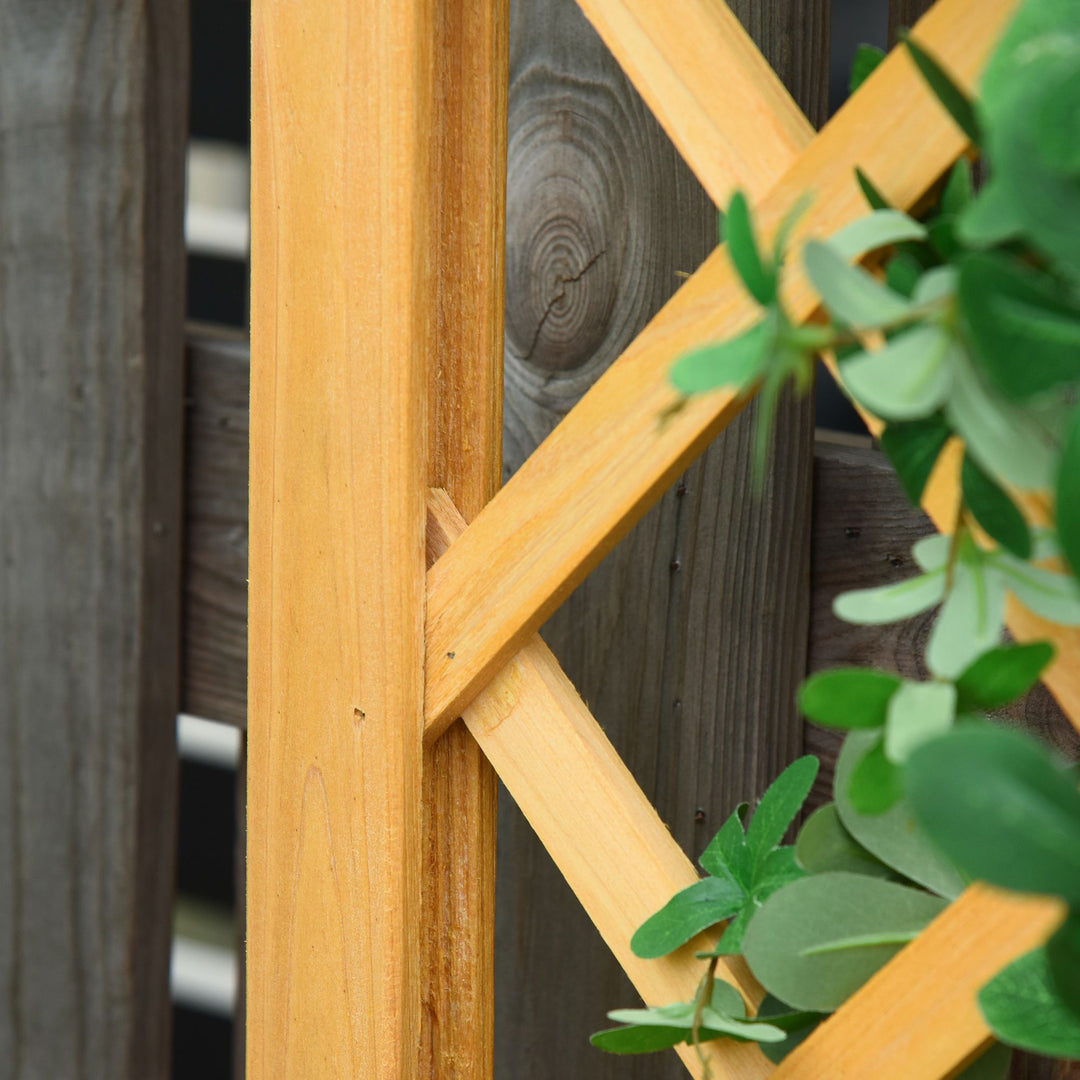 Outsunny Set of 2 Raised Garden Bed with Trellis Board Flower Stand Lattice Panels for Plants, Flowers or Vine Outdoor Indoor, Orange