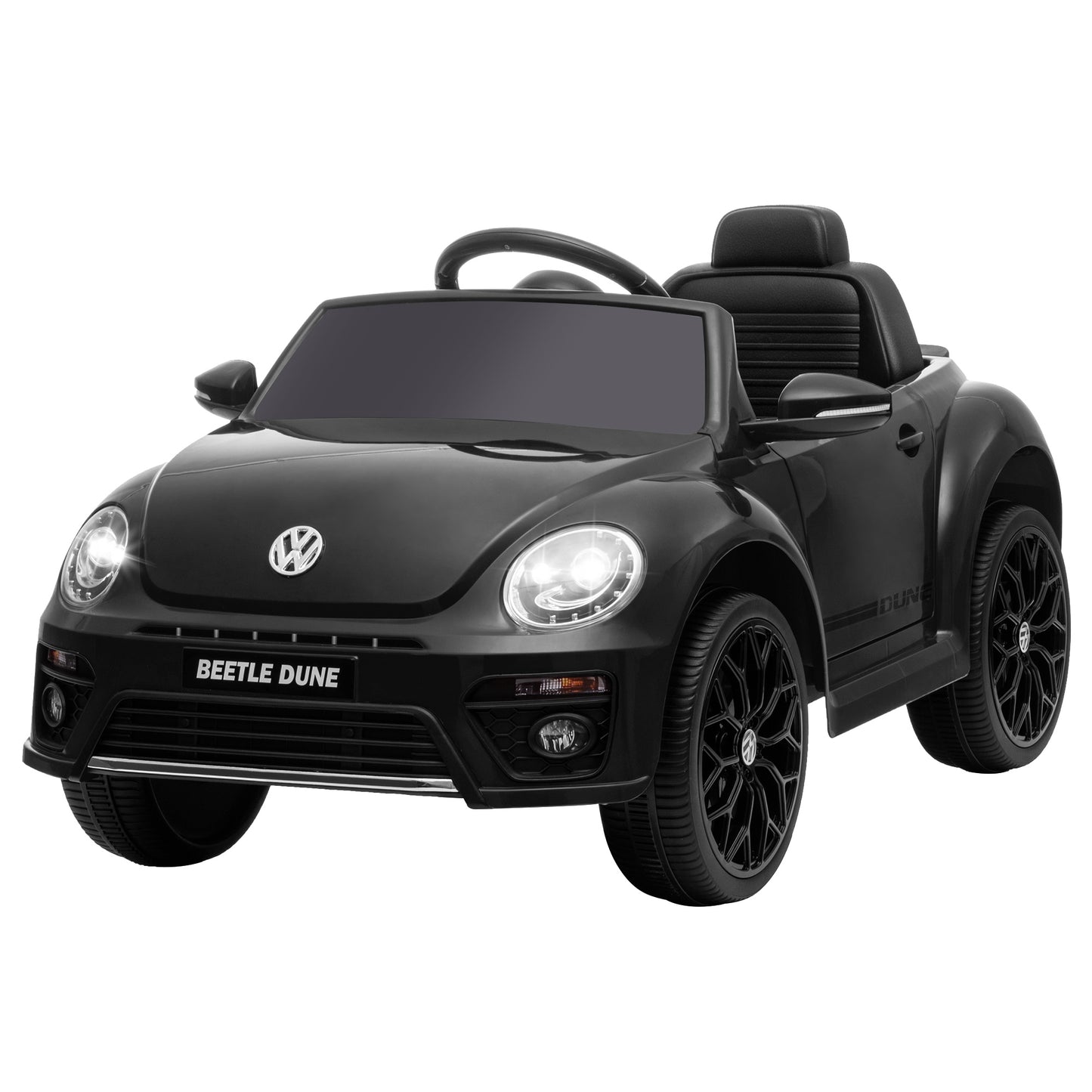 Qaba 12V Volkswagen Beetle Licensed Electric Car for Kids w/ Remote Control, 4 Spring Suspension Wheels, Soft Start, White