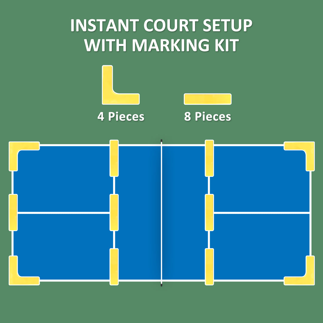 Soozier Portable Pickleball Net Set with 22FT Regulation Size Net, Ball Collector, Court Marking Kit, Balls, Carrying Bag