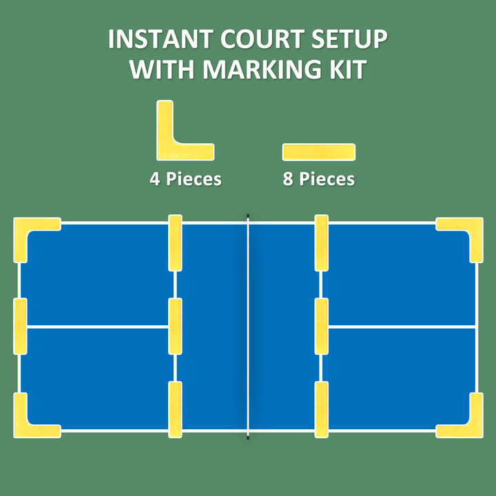 Soozier Portable Pickleball Net Set with 22FT Regulation Size Net, Ball Collector, Court Marking Kit, Balls, Carrying Bag