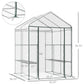 Outsunny 56" x 56" x 77" Walk-in Plant Greenhouse Portable Garden Flower Seed Warm House 8 Shelves Outdoor Plant Growth Hot House PVC Cover Transparent