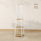 HOMCOM Clothes Rack with Storage, Garment Rack with 8 Hooks and 3-Tier Shelf, Clothes Stand for Bedroom, Entryway, Oak