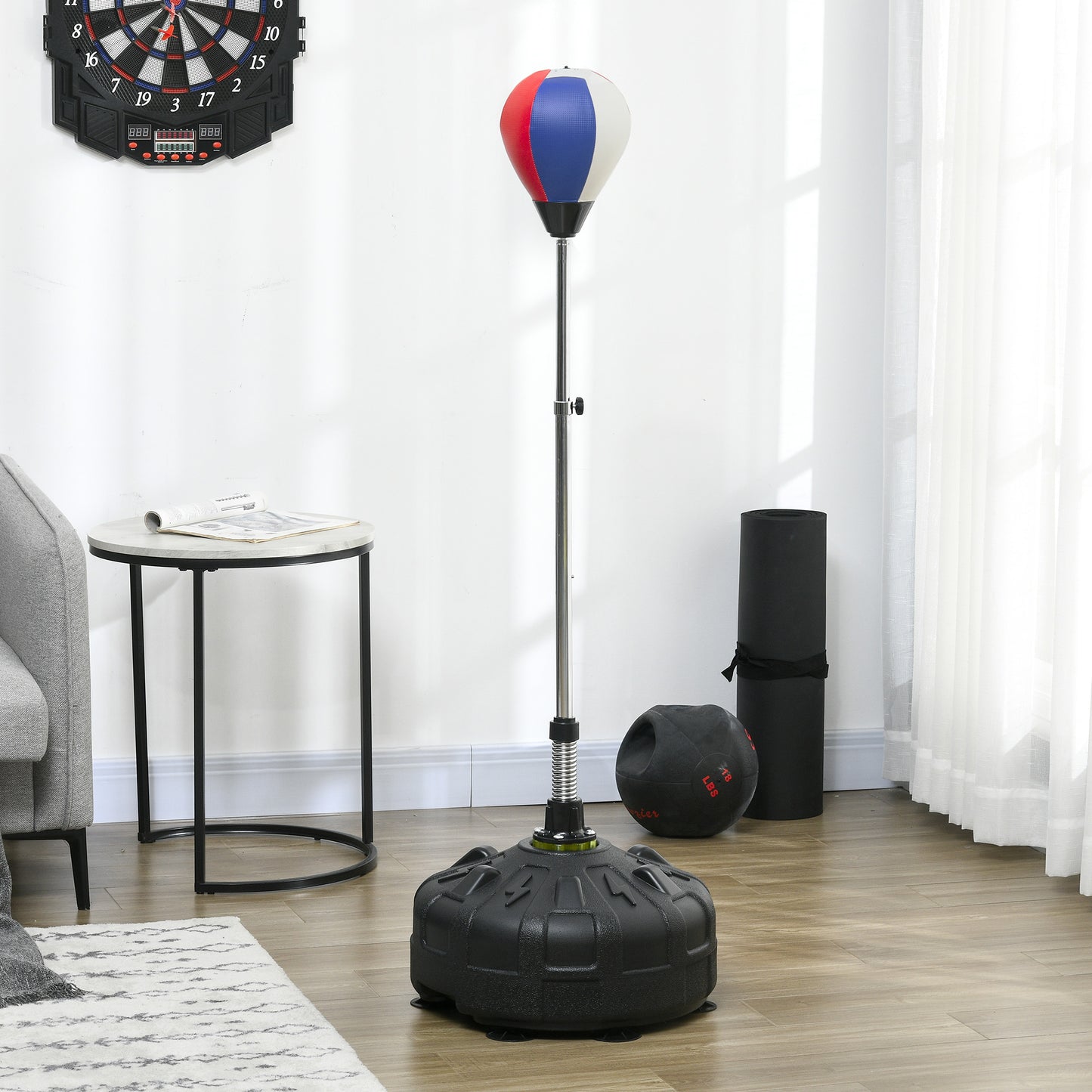 Soozier Adjustable Height Free Standing Boxing Bag Set with 6 Suction Cups and Boxing Gloves, for Exercise Training