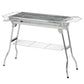 Outsunny Stainless Steel Portable Charcoal Grill, Folding BBQ Grill with Shelf, Side Basket and Pan for Cooking, Camping, Travel