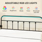 HOMCOM Full Bed Frame with LED Lights and Charging Station, Metal Platform Bed Frame with Under Bed Storage, Black
