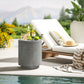 HOMCOM 2.6 Gal Outdoor Side Table, 3-In-1 Concrete Cooler Bar Table with Storage, Removable Ice Bucket and Lid, Light Grey