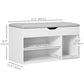 HOMCOM Shoe Bench Entryway Storage Rack with Padded Cushion, Hidden Storage for Hallway, Living Room, Black