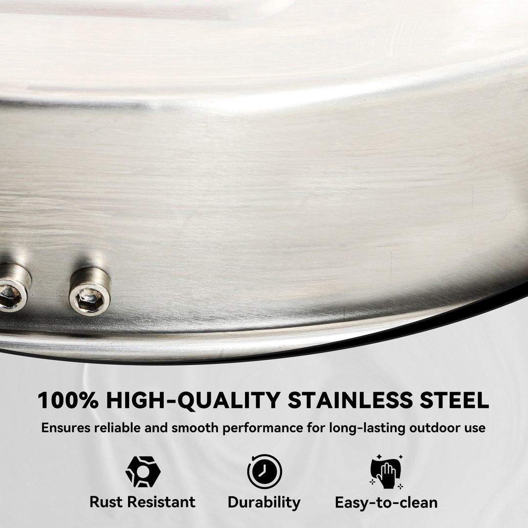 Outsunny 16" Pressure Washer Surface Cleaner with 4 Wheels, Stainless Steel Power Washer Surface Cleaner with 1/4" Quick Connector, 2 Extension Wands, 3600 PSI, Silver