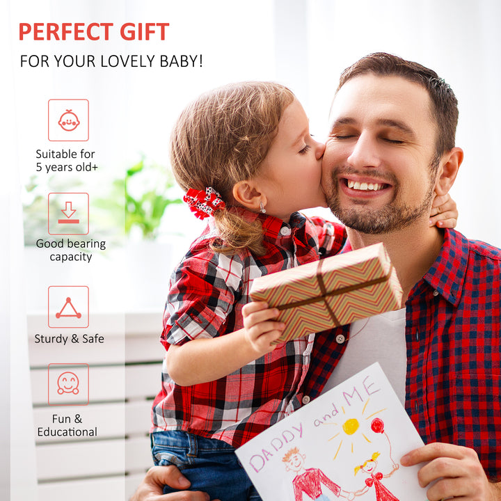 Aosom Youth Kick Scooter with Adjustable Handlebar and 16'' Inflatable Rubber Wheel for Kids and Teens 5+ Year Old, Blue