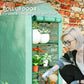 Outsunny 56" x 56" Walk-in Greenhouse Outdoor, Portable Gardening Plant Hot House with 2-Tier Shelf, Green