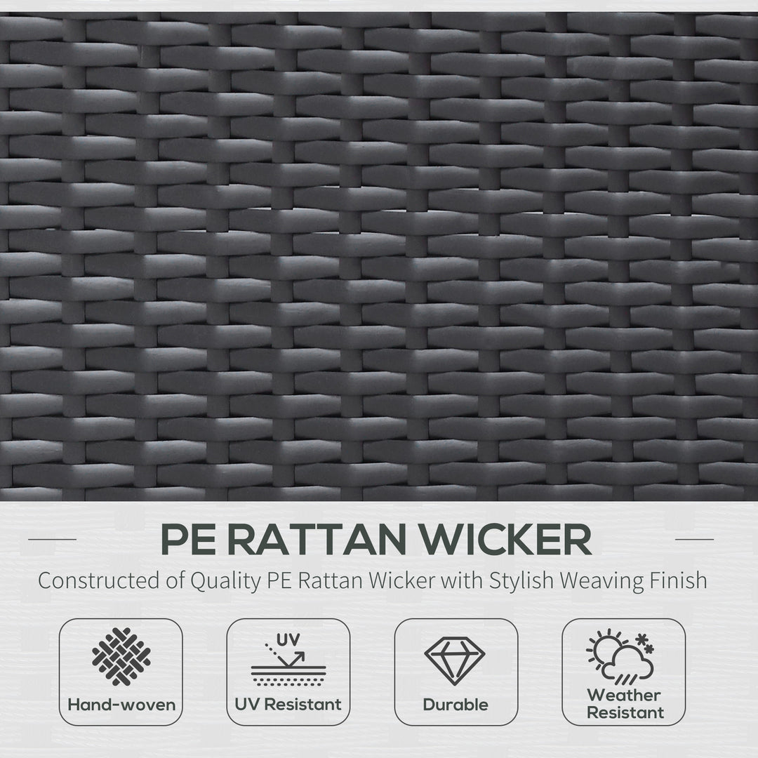 Outsunny 7 Pieces Outdoor Rattan Furniture Set, Patio Wicker Sectional Conversation Sofa Set w/ Cushions & Coffee Table