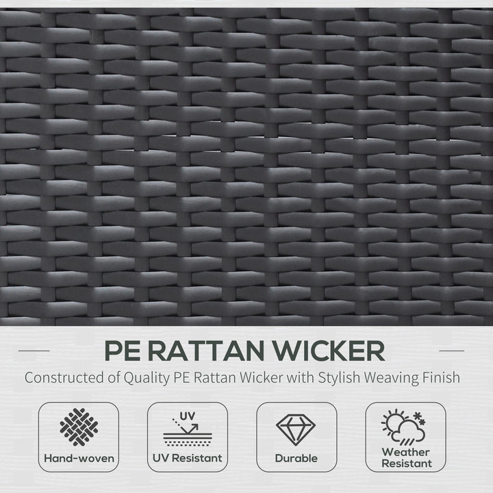 Outsunny 7 Pieces Outdoor Rattan Furniture Set, Patio Wicker Sectional Conversation Sofa Set w/ Cushions & Coffee Table