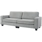 HOMCOM Three Seater Sofa, Fabric 3 Seater Couch with Spring Cushion and Cup Holders for Living Room, Bedroom, Cream White