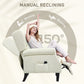 HOMCOM Push Back Recliner Chair, Vibration Massage Recliner for Living Room with Extendable Footrest, Remote, Pocket, Cream
