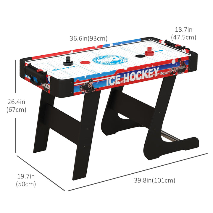 Soozier Folding Air Hockey Table 40" Arcade Table with 2 Pucks, 2 Pushers, Scoreboard for Family Game Room, Living Room, White