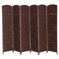HOMCOM 6ft Folding Room Divider, 6 Panel Wall Partition with Wooden Frame for Bedroom, Home Office, Natural