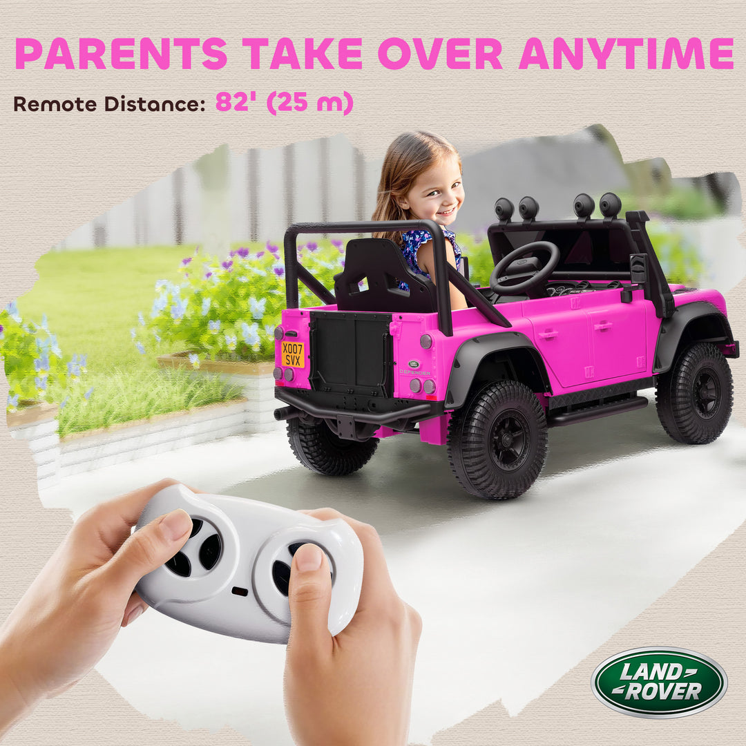 Qaba Land Rover Licensed Kids Ride on Truck with Remote Control, Spring Suspension, LED Lights, 3 Speed, Dark Green