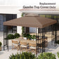 Outsunny 10' x 10' Square 2-Tier Gazebo Canopy Replacement Top Cover Outdoor Garden Sun Shade, Charcoal Grey