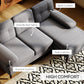 HOMCOM Modern Corner Couch with Right Chaise Lounge, Tufted 3-Seater Sofa with Wooden Legs for Living Room, Navy Blue