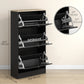 HOMCOM Modern Shoe Storage with 3 Flip Drawers and Adjustable Shelves, Shoe Cabinet Organizer for 18 Pairs of Shoes, White
