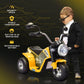 Aosom Kids Electric Motorcycle 6V Battery Powered Ride-On Dirt Bike 3-Wheels Motorbike Yellow