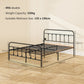 HOMCOM Full Bed Frame with LED Lights and Charging Station, Metal Platform Bed Frame with Under Bed Storage, Black