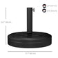 Outsunny 40lbs. Concrete Umbrella Base with Rattan Effect, Heavy Duty Parasol Stand for Outdoor Patio Umbrella, Black