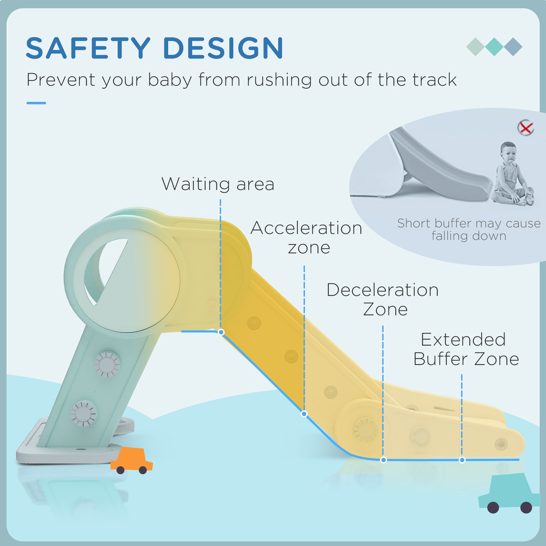 Qaba Toddler Slide Indoor, Foldable Kids Slide for Boys Girls 1.5-3 Years Old, Green