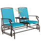 Outsunny Patio Glider Rocking Chair 2 Person Outdoor Loveseat Rocker Garden Furniture Bench, Grey