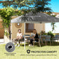 Outsunny 10' x 10' Pop Up Canopy Tent with 2 Half Sidewalls, UV50+ Height Adjustable Instant Sun Shelter, White