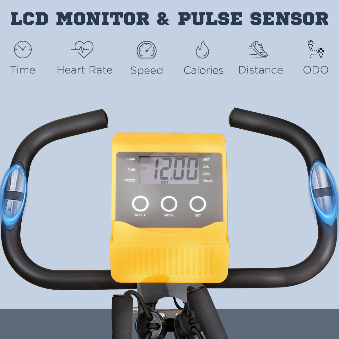 Soozier 3 in 1 Folding Exercise Bike, Foldable Stationary Bike with 8-Level Magnetic Resistance, Adjustable Seat, Black