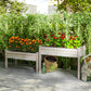 Outsunny 2 Tiers Wood Plant Raised Bed Flower Vegetable Herb Grow Box Stand Garden  Step Planter Stand Free Combination Natural