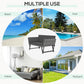Outsunny Convertible Wicker Loveseat Grey Patio Chaise Lounge