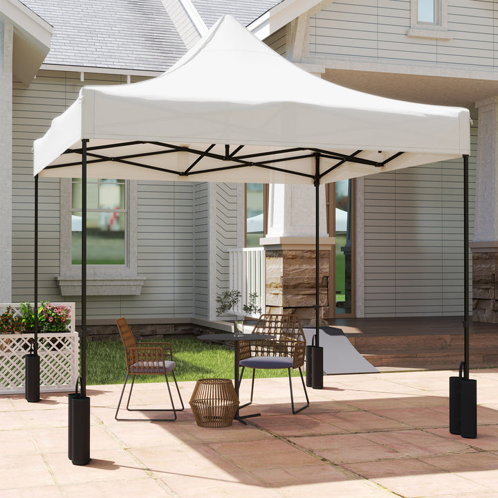 Outsunny 10' x 10' Replacement Canopy Top for Pop Up Canopy Tent with 4 Sand Bags, UPF50+ Protection, White