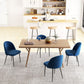 HOMCOM Modern Dining Chairs, Mid-Back Velvet-touch Upholstery Side Chair, Table Chair for Living Room, Dining Room, Dark Blue, Set of 4