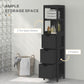 kleankin Narrow Bathroom Cabinet with 3 Drawers and 2 Tier Shelf, Tall Cupboard Freestanding Linen Tower, White