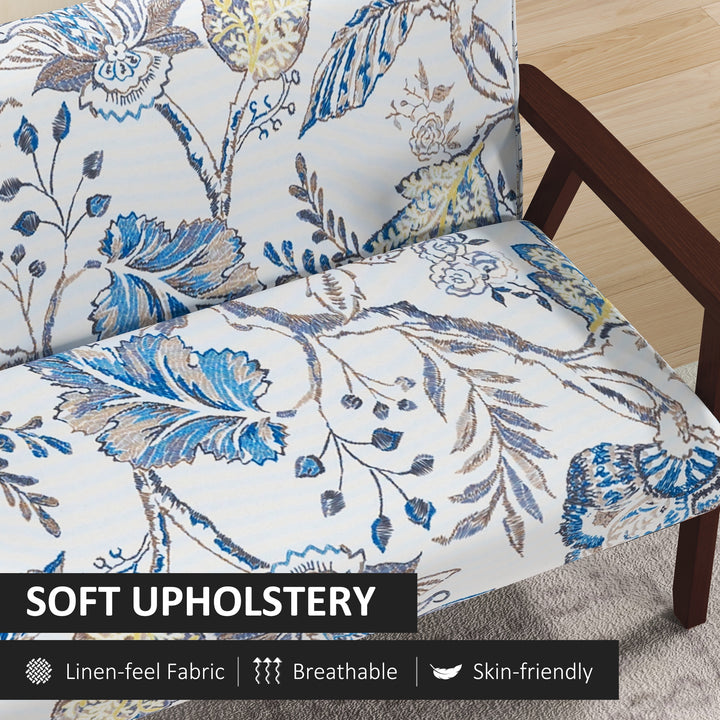 HOMCOM Compact Loveseat Sofa Couch Linen Fabric Double Seat Sofa with Rubber Wood Legs Dark Grey