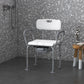 HOMCOM Bath Chair with Back, Adjustable Height Non-slip Shower Stool Bench Tool-Free Assembly Bathroom Aids, White